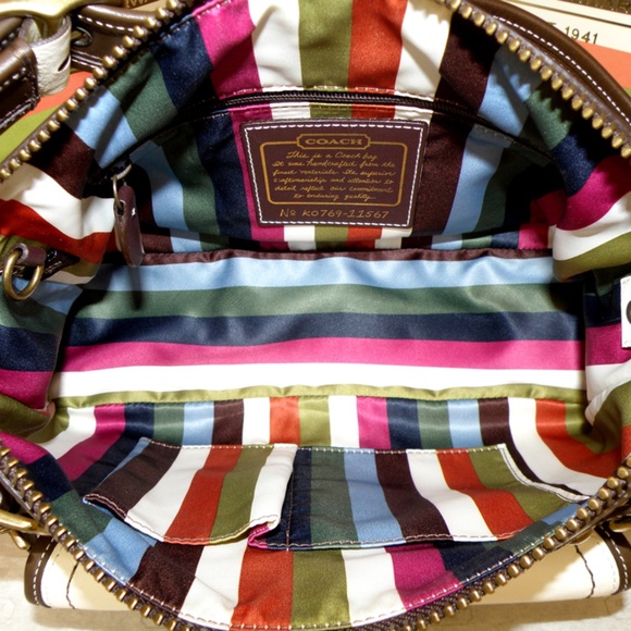 ❤️NEW MINT COACH LEGACY 65TH ANNIVERSARY BROWN & OFF-WHITE LEATHER SHOULDER BAG - Picture 8 of 10